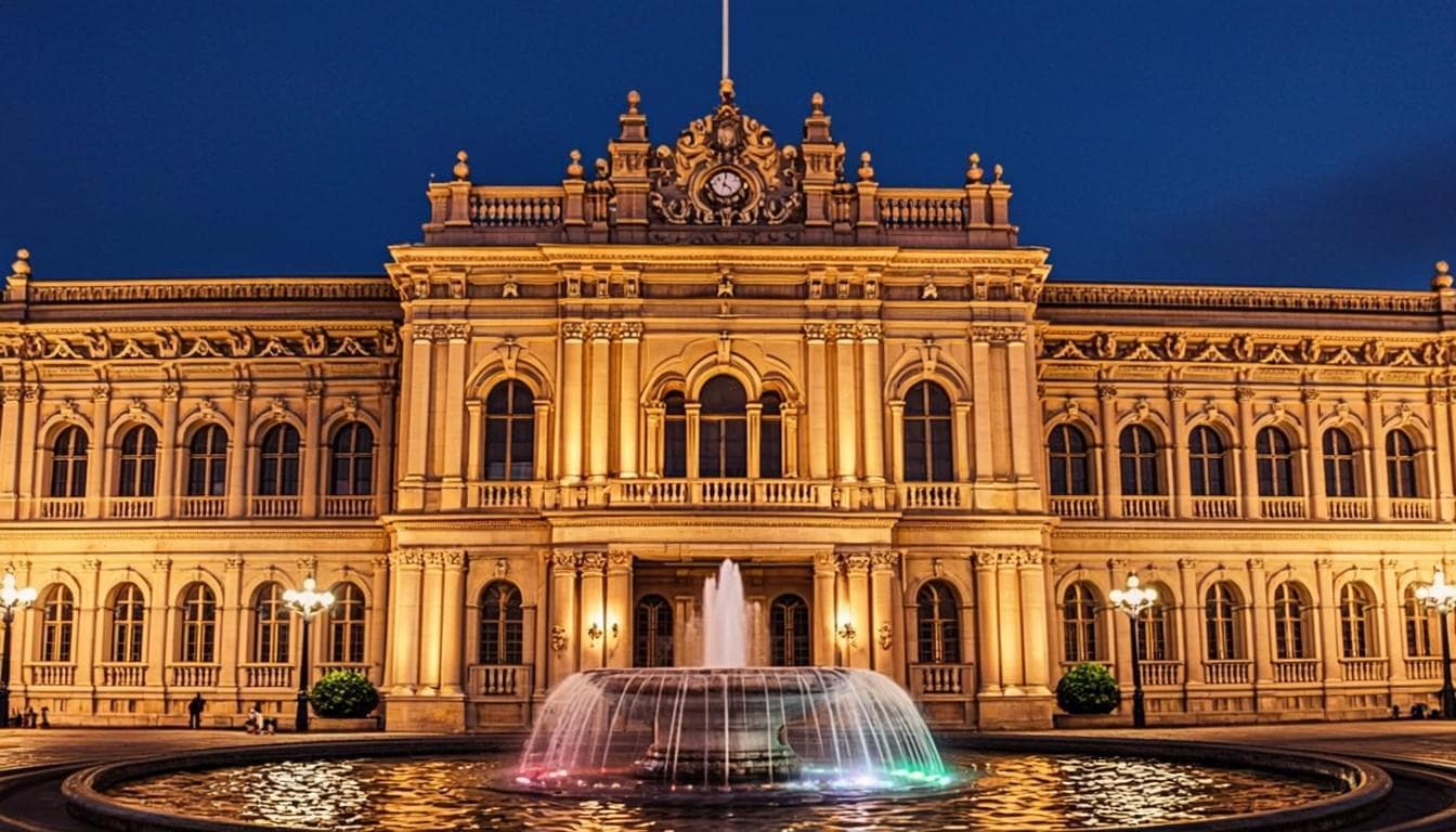 Palais Présidentiel illuminé la nuit